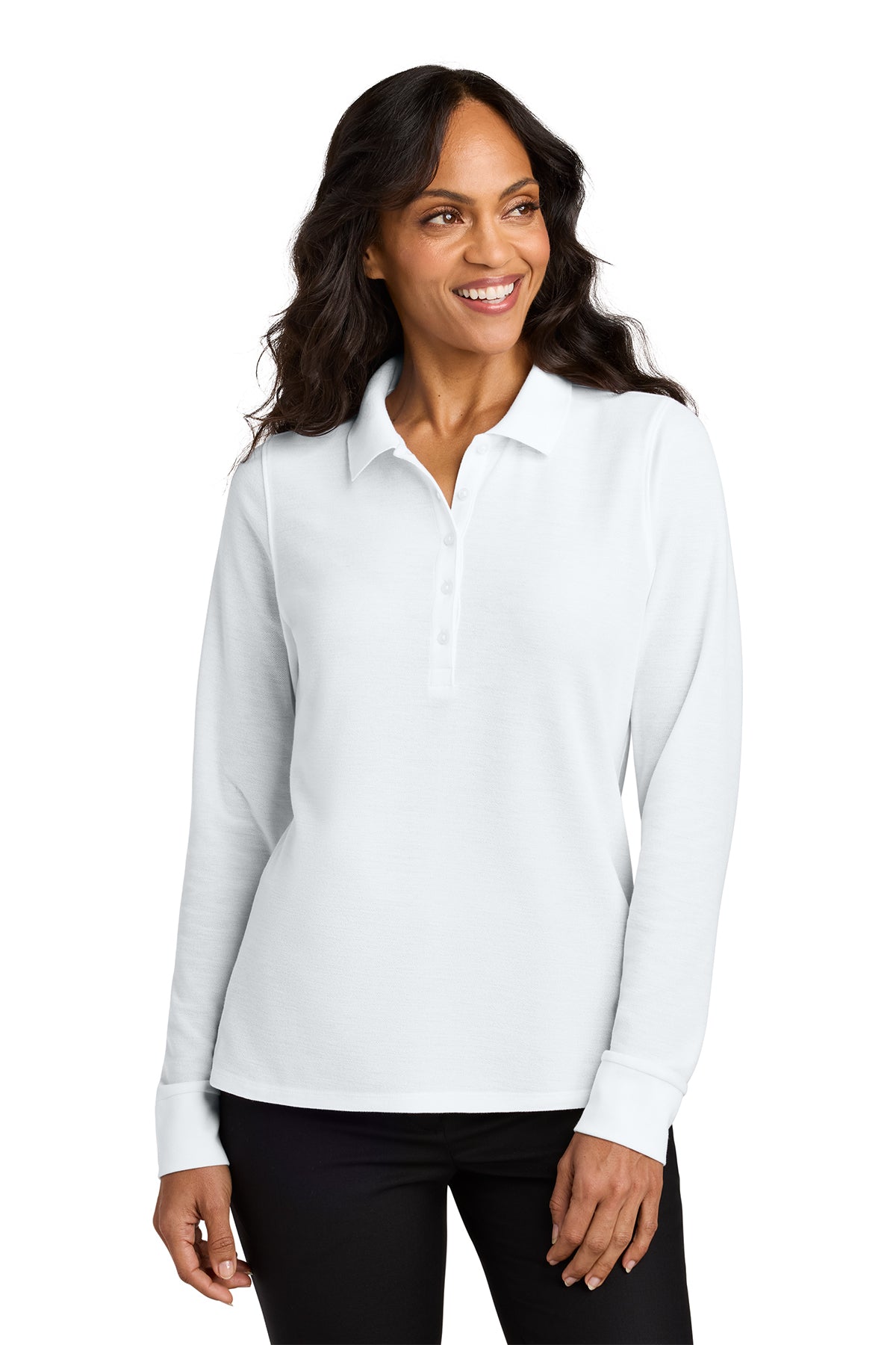 LK200LS Port Authority® Women’s Wearever Signature Pique Long Sleeve Polo