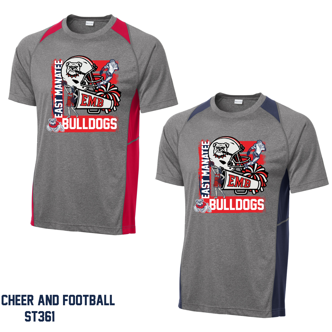 Bulldogs  - Youth & Adult YST361 / ST361 Sport-Tek® Heather Colorblock Contender™ Tee