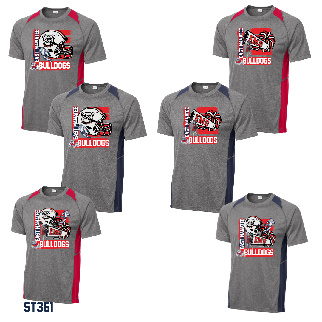 Bulldogs  - Youth & Adult YST361 / ST361 Sport-Tek® Heather Colorblock Contender™ Tee