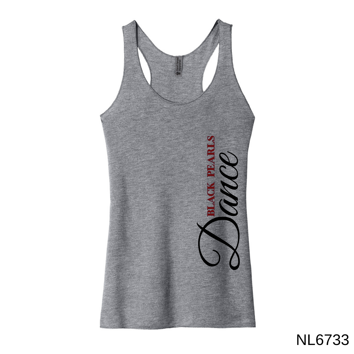 BRHS Black Pearls Dance Team - NL6733 Racer tank - Dance cursive or Dance Block