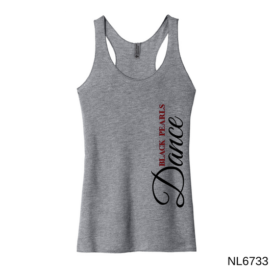 BRHS Black Pearls Dance Team - NL6733 Racer tank - Dance cursive or Dance Block