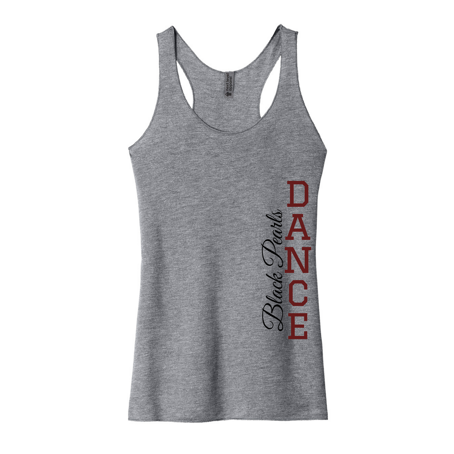 BRHS Black Pearls Dance Team - NL6733 Racer tank - Dance cursive or Dance Block