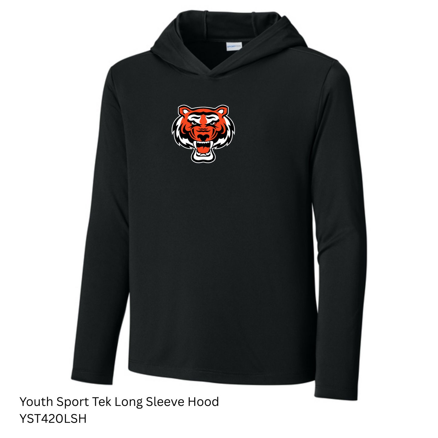 Rawlings Tigers - YST420LSH  Sport-Tek® Youth Posi-UV® Pro Long Sleeve Hoodie