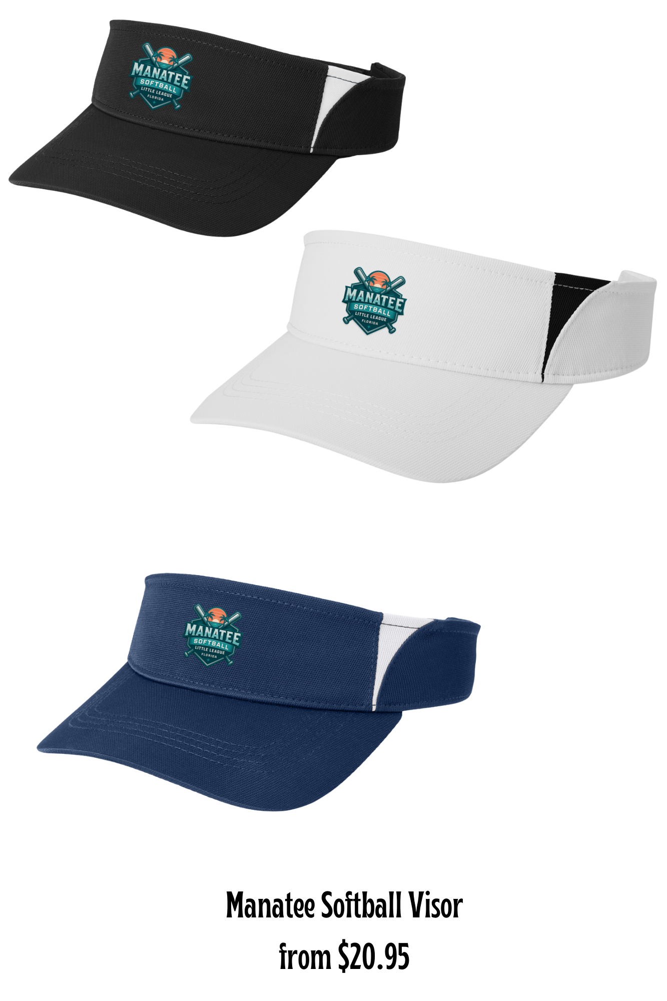 Manatee Softball Visor STC13 Sport-Tek® Dry Zone® Colorblock Visor