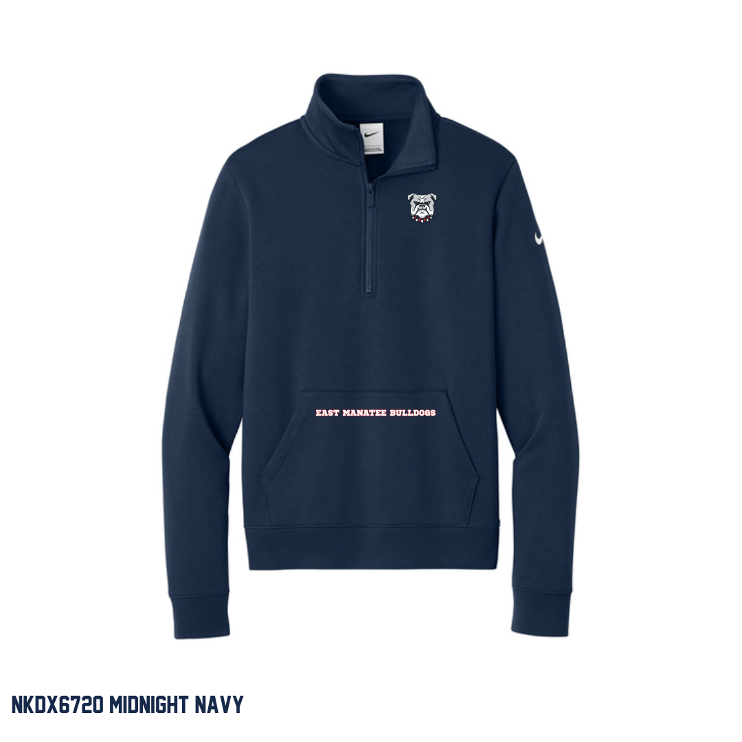 Bulldogs - Adult, Women's NKDX6720 / NKDX6718 Nike Club Fleece Sleeve Swoosh 1/2-Zip