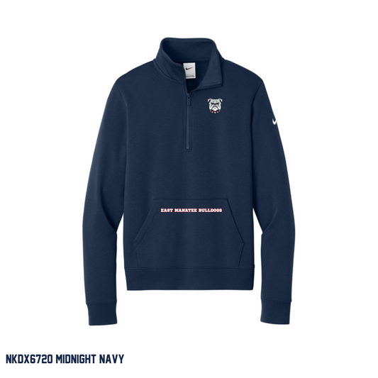 Bulldogs - Adult, Women's NKDX6720 / NKDX6718 Nike Club Fleece Sleeve Swoosh 1/2-Zip