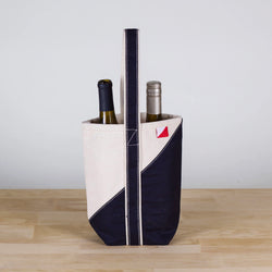 ShoreBags Contemporary Double Wine Bag- Navy