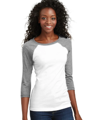 District Juniors 50/50 3/4 Sleeve Raglan Tee