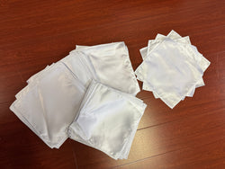 White Satin 100% Polyester handkerchief