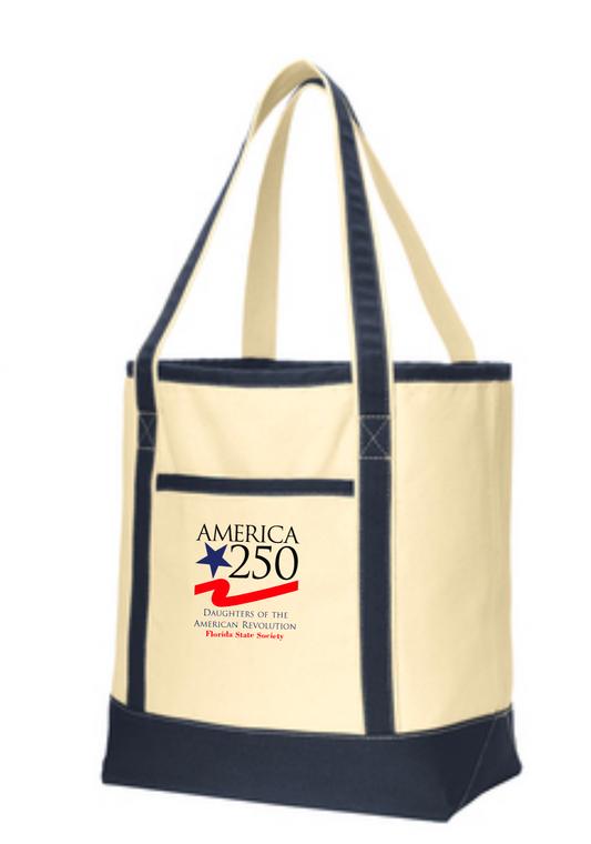 America's 250 DAR Large Cotton Canvas Boat Tote