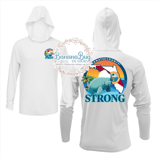Manatee Strong Performance Hooded Tee