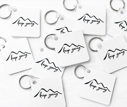 Square Single Side Aluminum Keychain