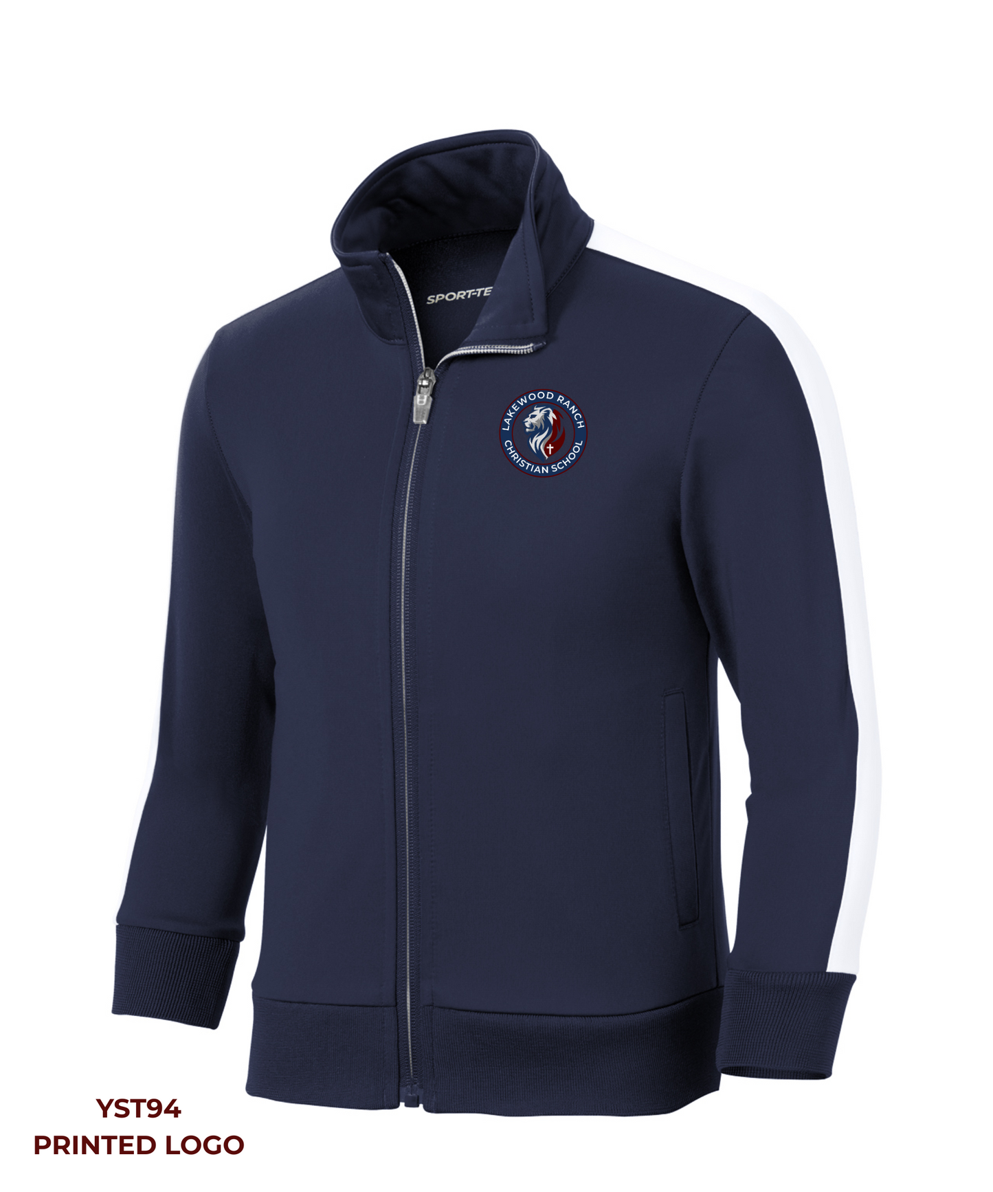 Lakewood Ranch Christian School - YST94 / JST94 Sport-Tek ® Youth and Adult Tricot Sleeve Stripe Track Jacket