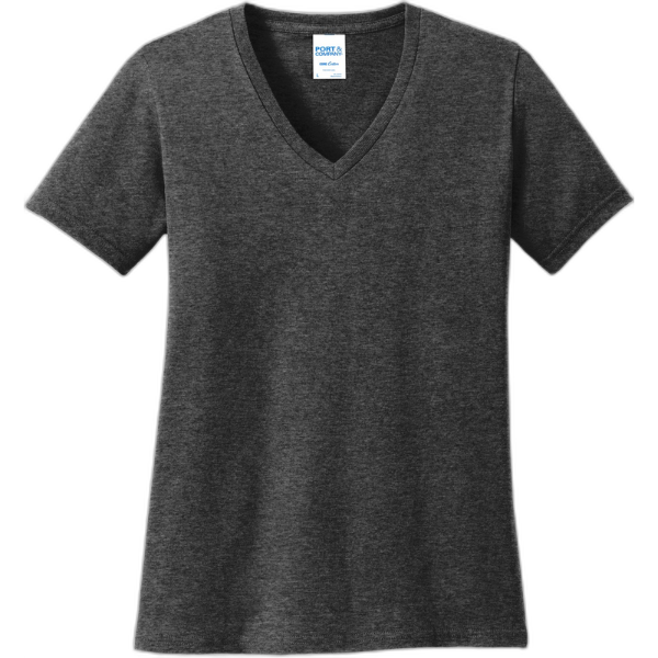 Port & Company® Ladies Core Cotton V-Neck Tee. LPC54V
