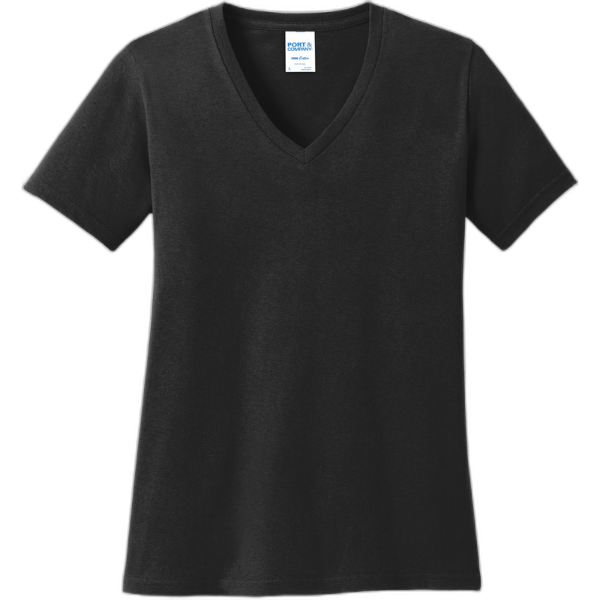 Port & Company® Ladies Core Cotton V-Neck Tee. LPC54V