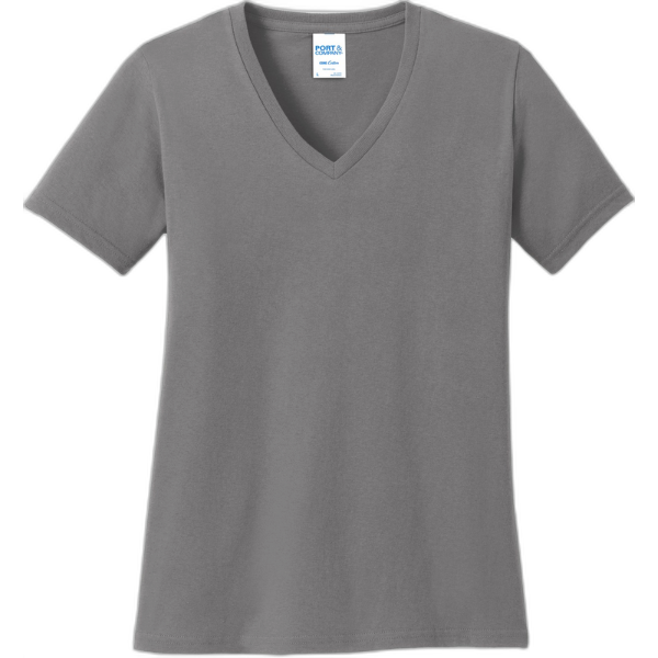 Port & Company® Ladies Core Cotton V-Neck Tee. LPC54V