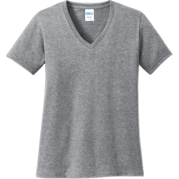 Port & Company® Ladies Core Cotton V-Neck Tee. LPC54V