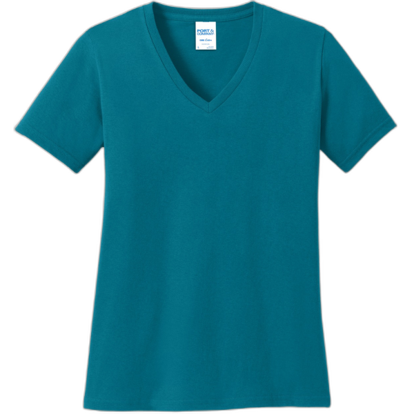 Port & Company® Ladies Core Cotton V-Neck Tee. LPC54V