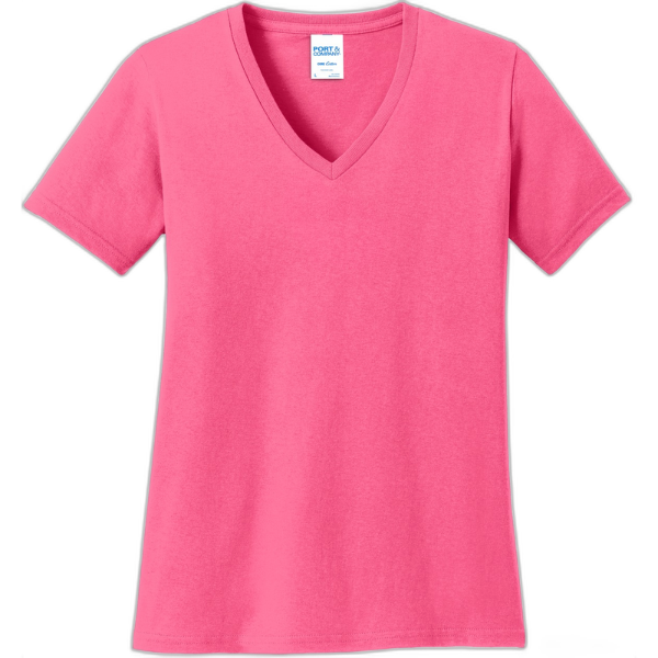 Port & Company® Ladies Core Cotton V-Neck Tee. LPC54V