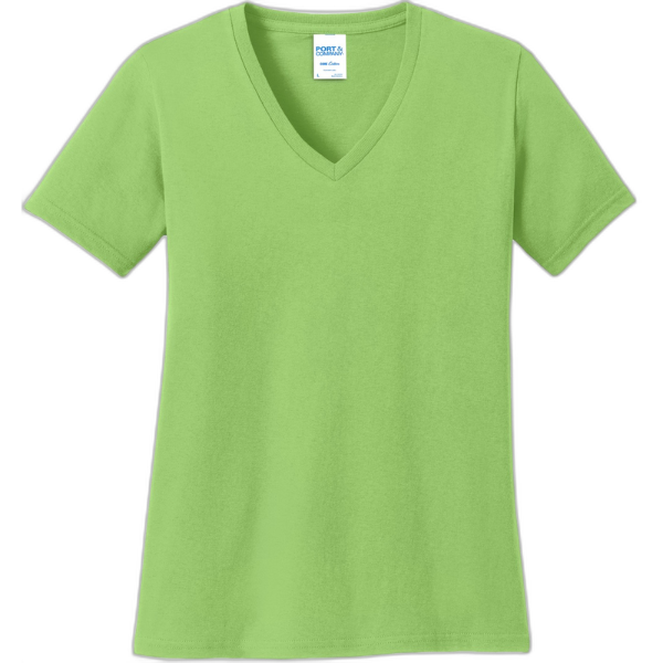 Port & Company® Ladies Core Cotton V-Neck Tee. LPC54V