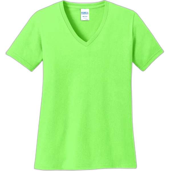 Port & Company® Ladies Core Cotton V-Neck Tee. LPC54V