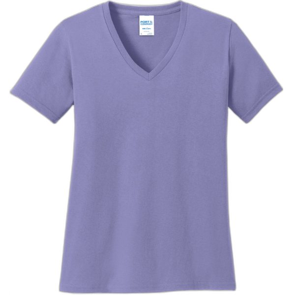 Port & Company® Ladies Core Cotton V-Neck Tee. LPC54V