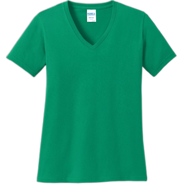Port & Company® Ladies Core Cotton V-Neck Tee. LPC54V