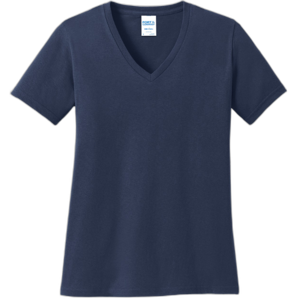 Port & Company® Ladies Core Cotton V-Neck Tee. LPC54V