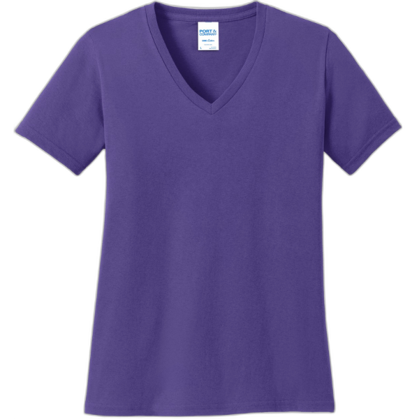 Port & Company® Ladies Core Cotton V-Neck Tee. LPC54V