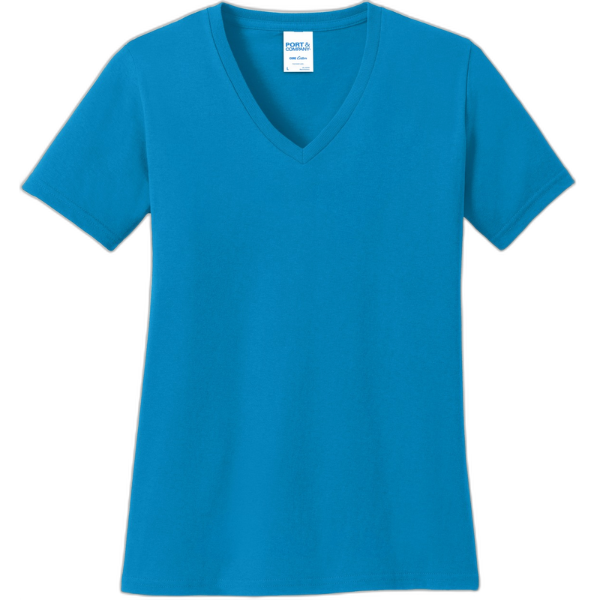 Port & Company® Ladies Core Cotton V-Neck Tee. LPC54V