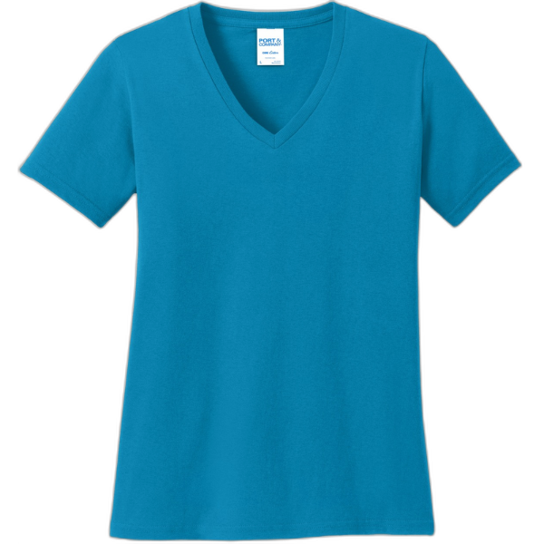 Port & Company® Ladies Core Cotton V-Neck Tee. LPC54V