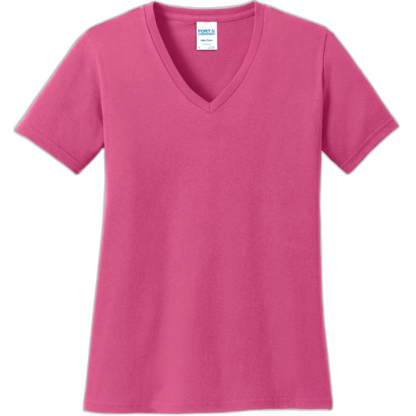 Port & Company® Ladies Core Cotton V-Neck Tee. LPC54V