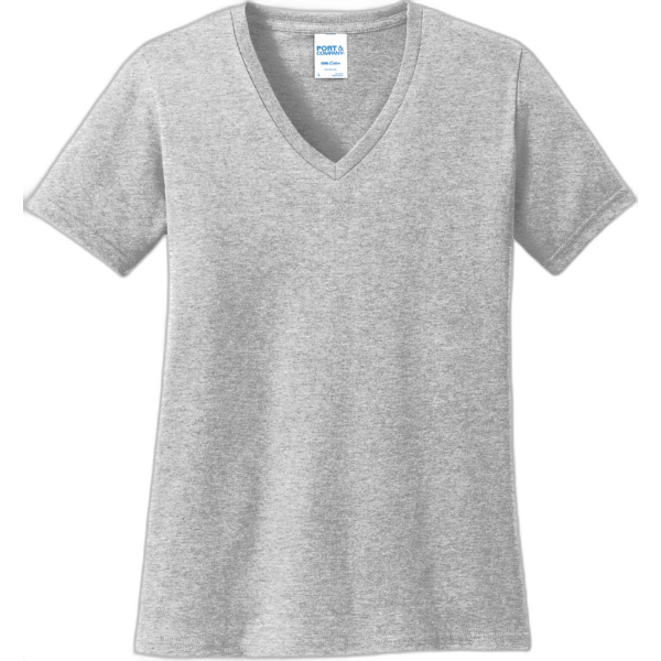 Port & Company® Ladies Core Cotton V-Neck Tee. LPC54V