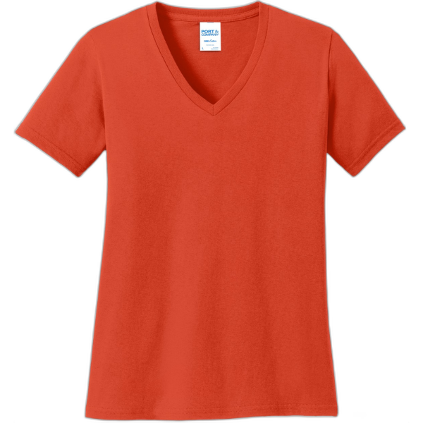 Port & Company® Ladies Core Cotton V-Neck Tee. LPC54V