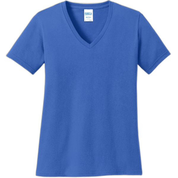 Port & Company® Ladies Core Cotton V-Neck Tee. LPC54V