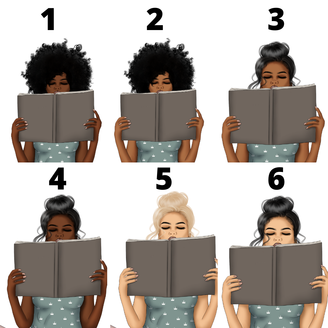 6 Different hair/skin tone choices