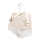 White Linen Duffel Bag - Banana Bug Designs