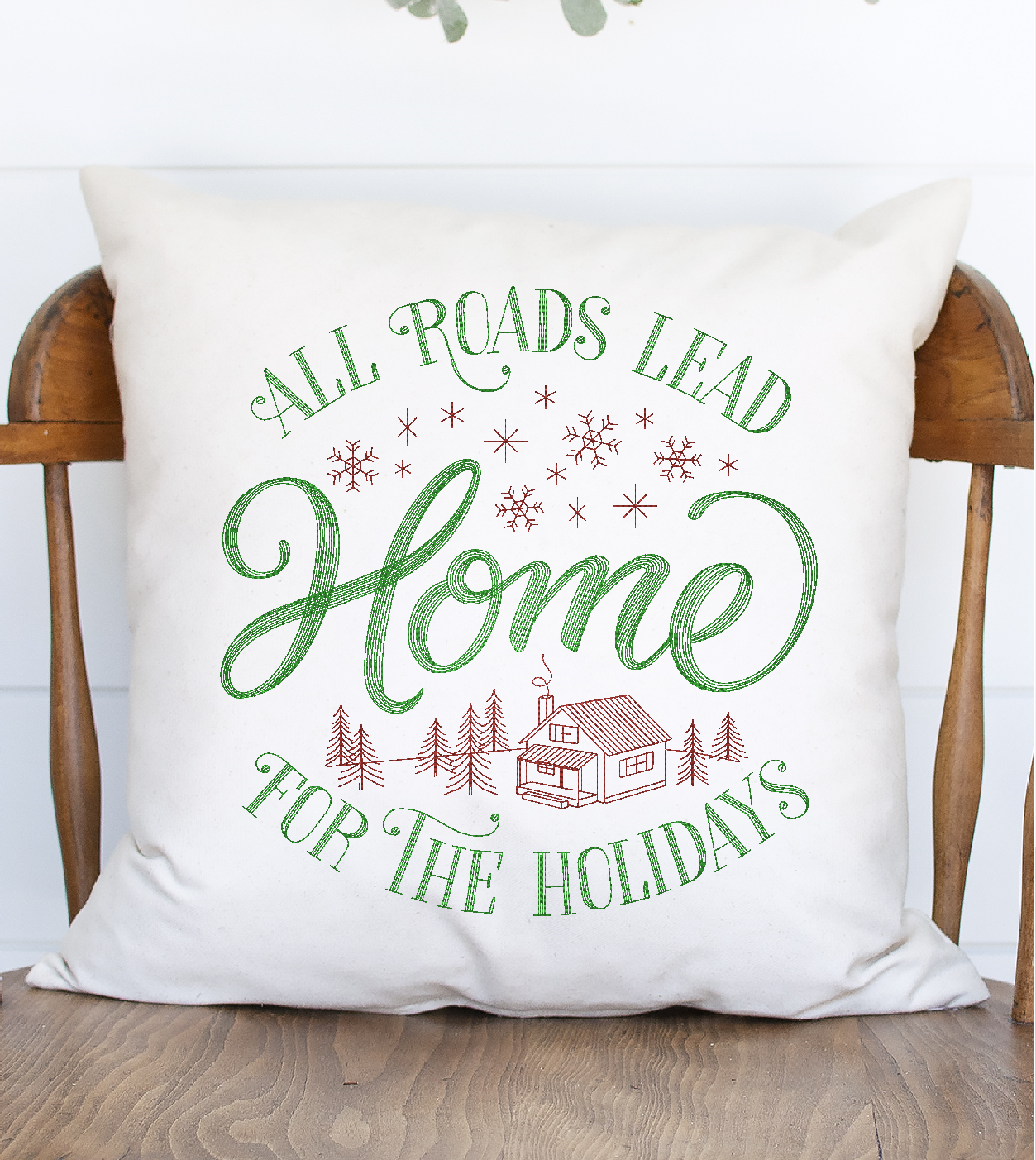 All Roads Lead Home Linen Pillow Cover - Banana Bug Designs