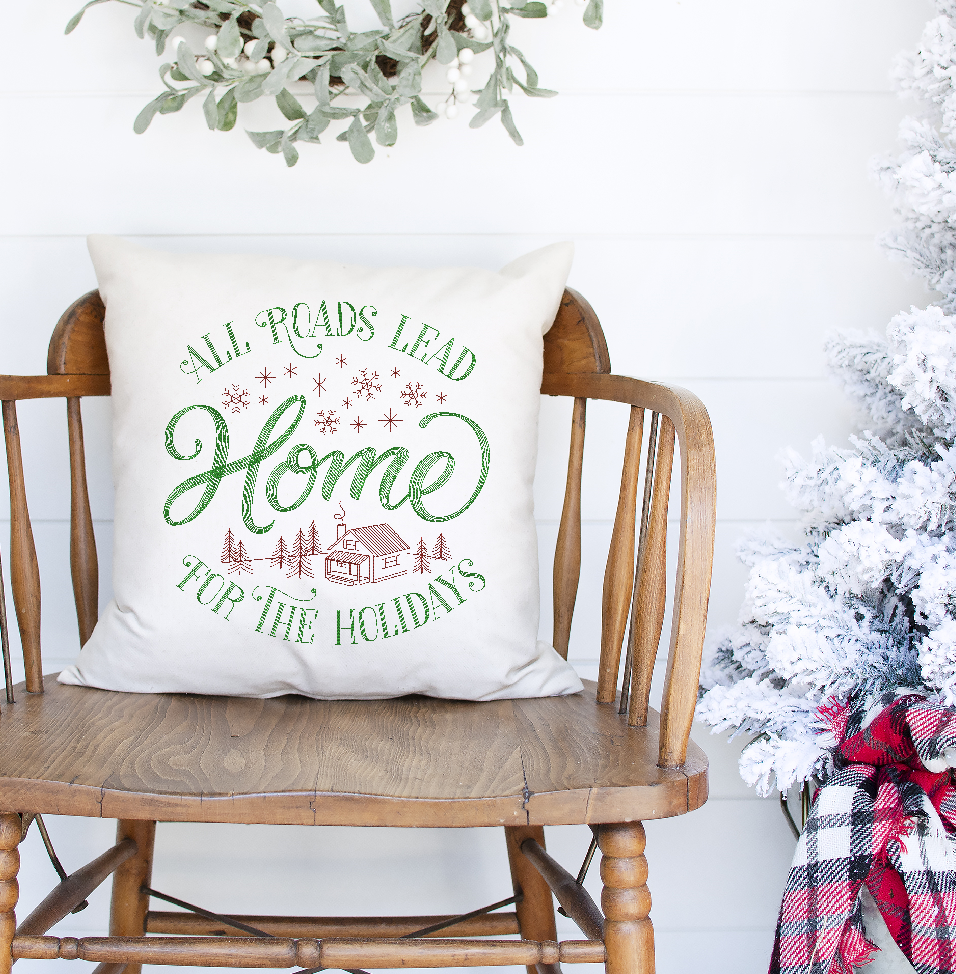 All Roads Lead Home Linen Pillow Cover