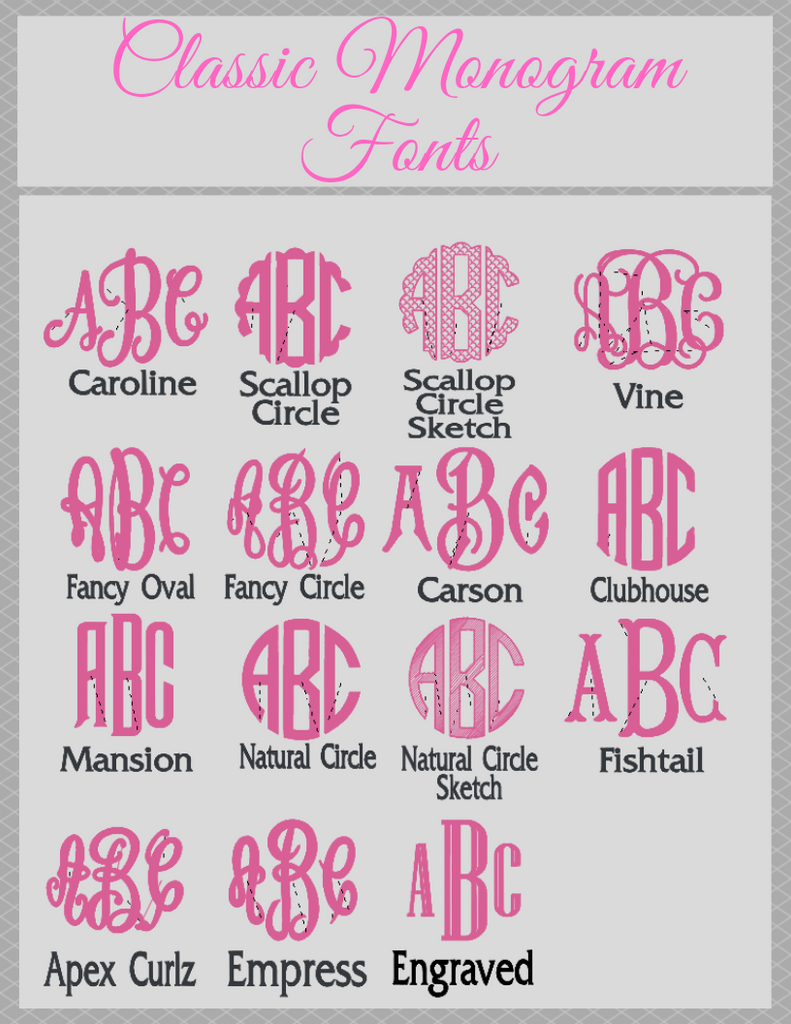 Monogram Font Collection Classic Monogram Fonts
