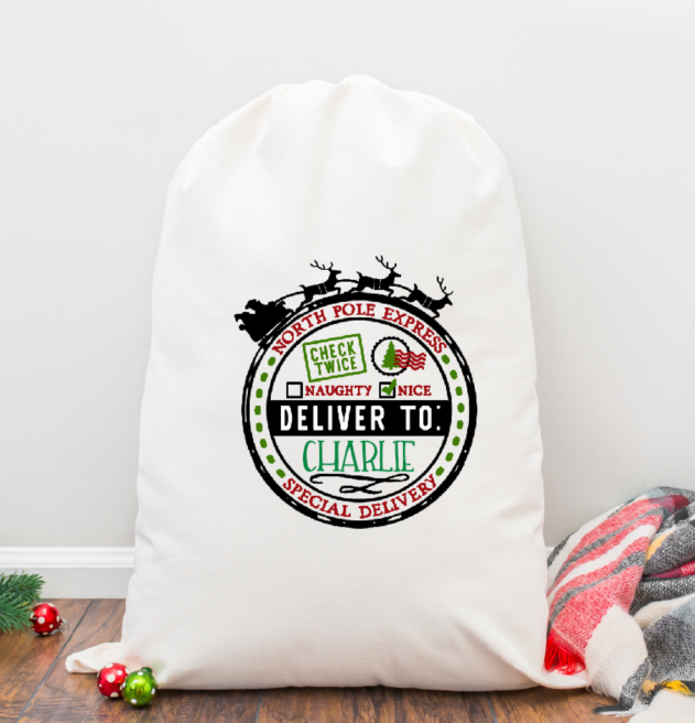 Deliver to Personalized Santa Sack
