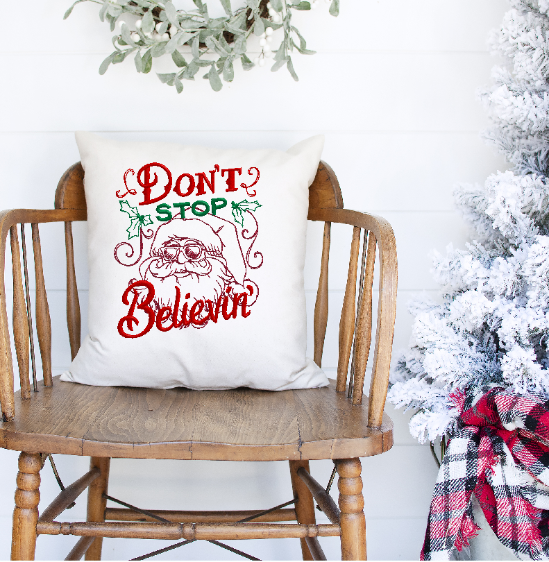 Don't Stop Believin' Linen Pillow Cover