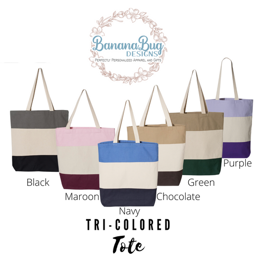Tri-Color Canvas Tote