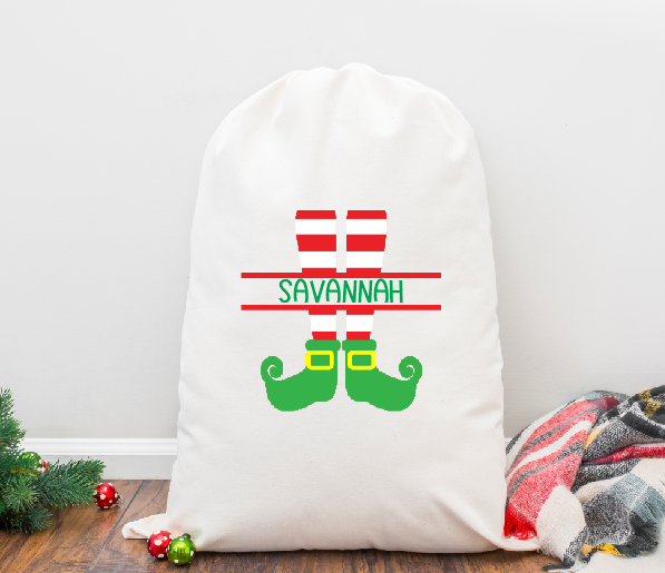 Elf Legs Personalized Santa Sack