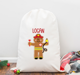 Gingerbread Fire Fighter Personalized Santa Sack