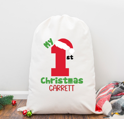 My First Christmas Personalized Santa Sack