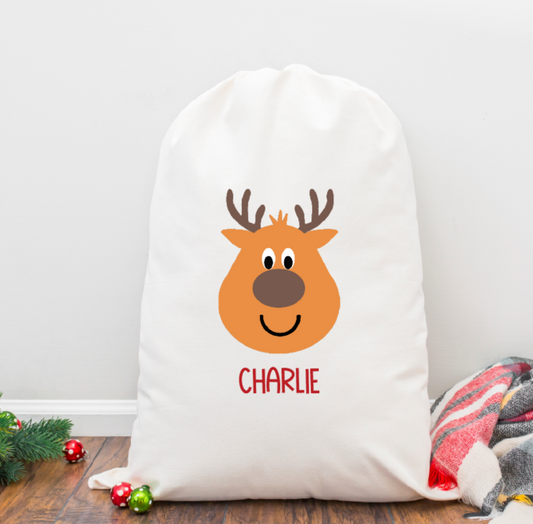 Reindeer Boy Personalized Santa Sack