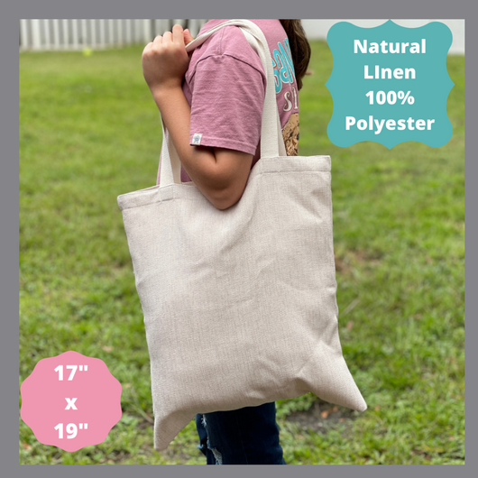 100% Polyester Linen Tote Bag