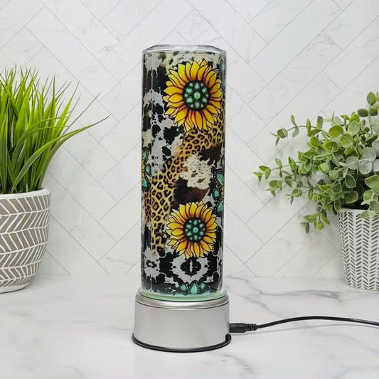 Sunflowers and Turquoise Skinny Tumbler