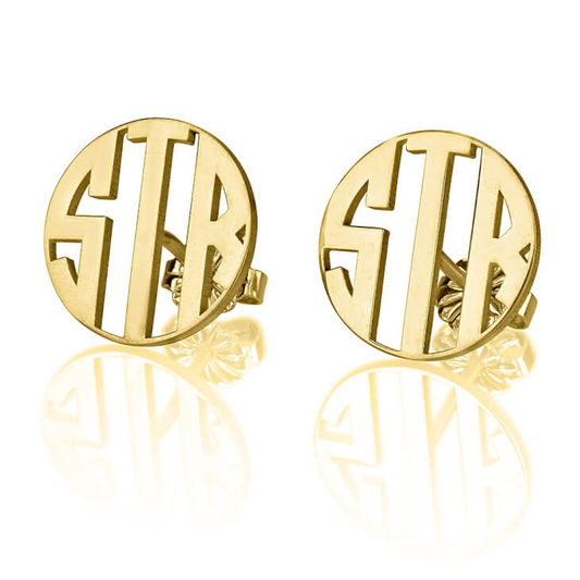 Monogrammed Stud Earrings - Banana Bug Designs